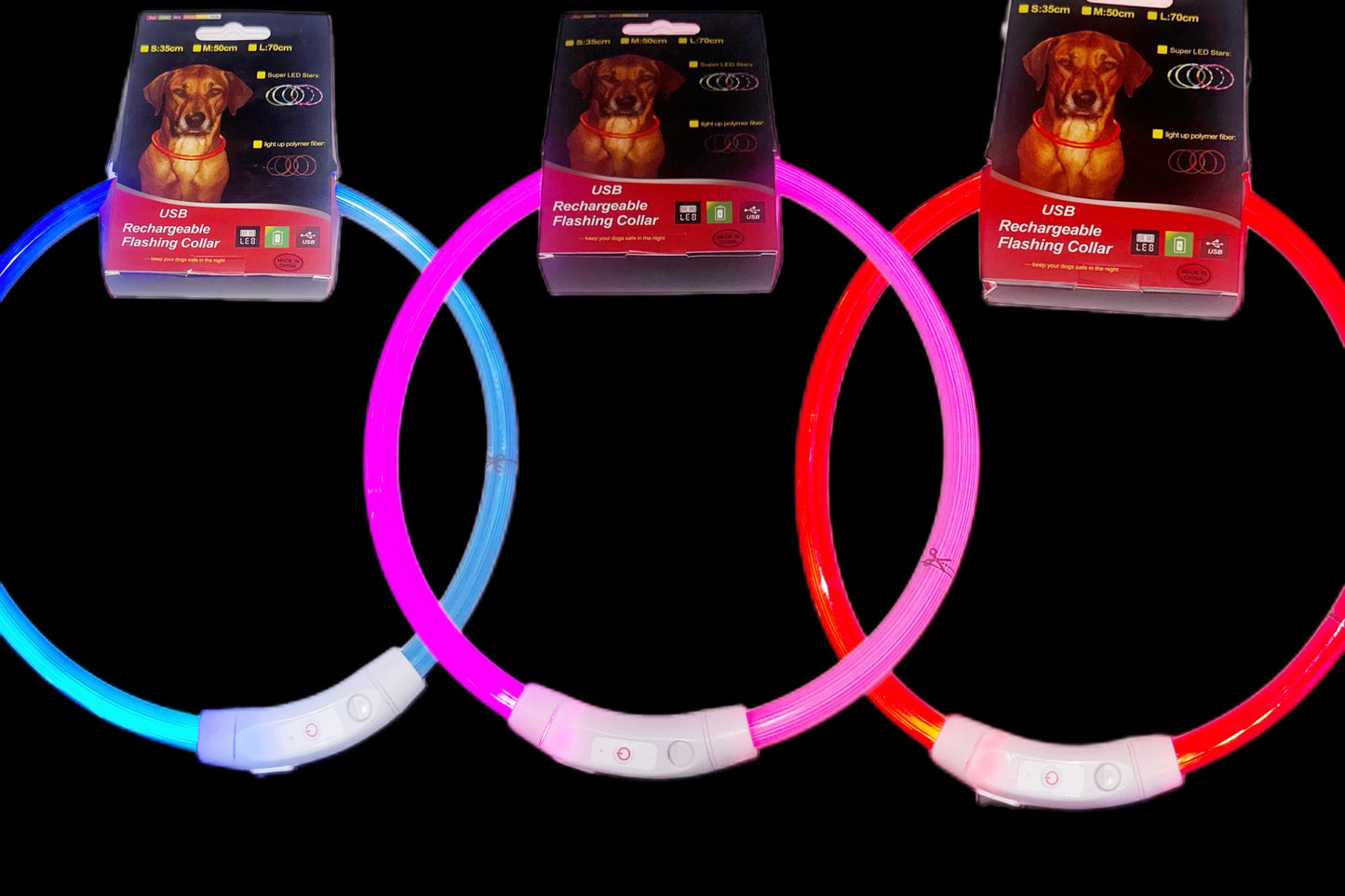 Rechargeable LED dog collar